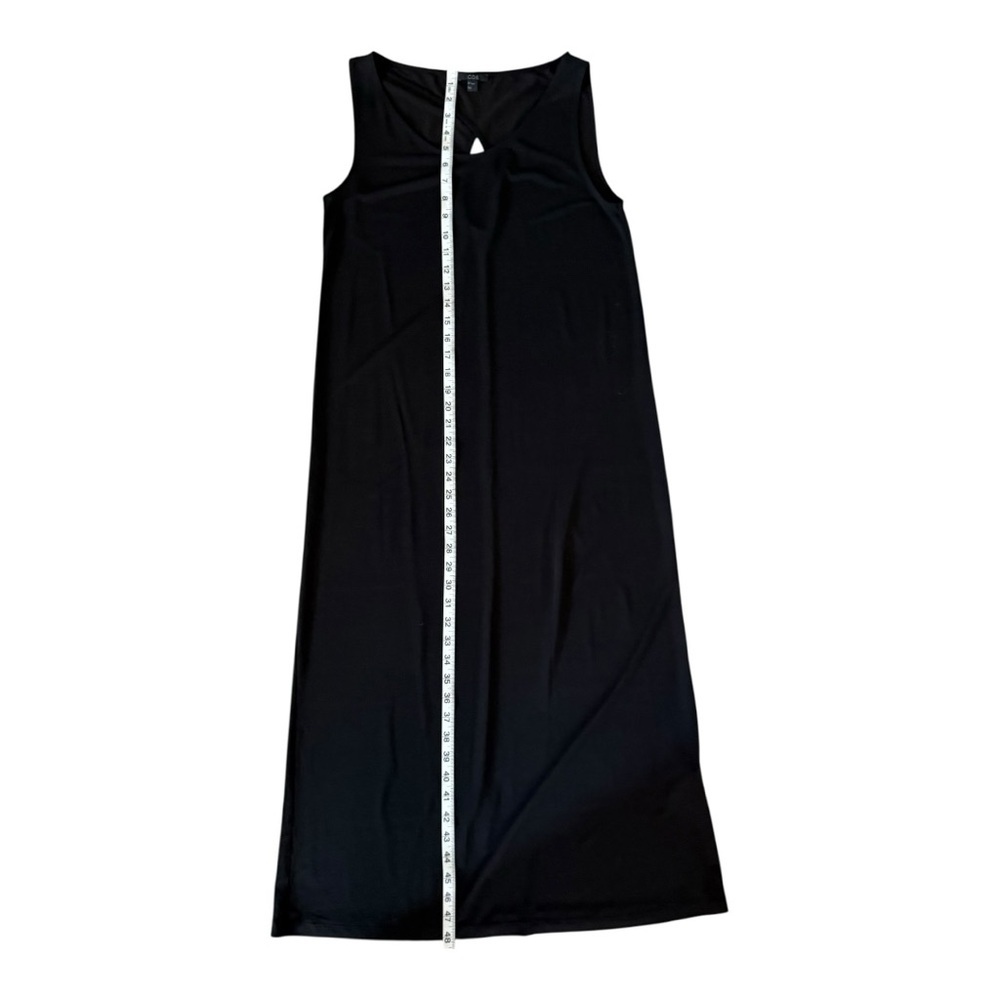 COS Black Sleeveless Keyhole Back Stretch Jersey Relaxed Fit Midi Dress Small - Picture 13 of 14